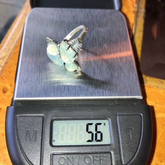 Genuine Aquamarine Sterling Silver Ring Size 6 - Picture 9 of 9